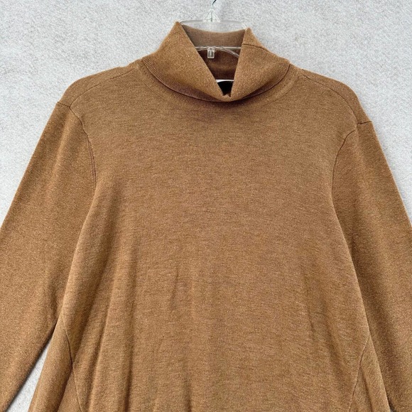 Chicos Tunic Sweater MEDIUM BeigeTurtleneck Handkerchief Hem Cashmere Blend - Picture 5 of 14